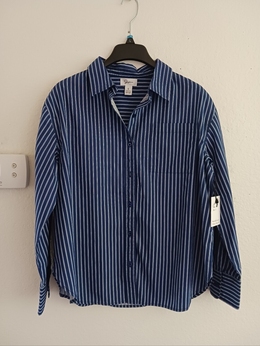 Japna Navy Stripe Button Down Shirt